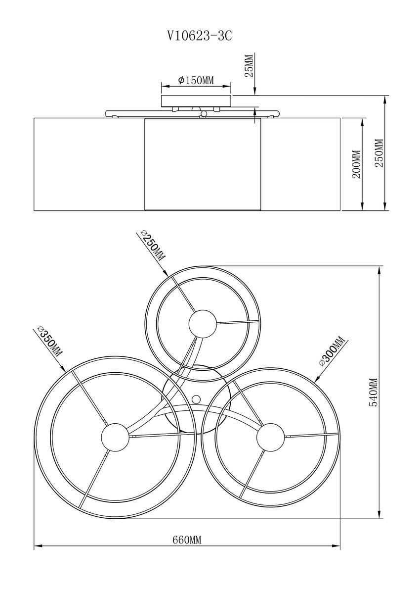 потолочная люстра moderli room v10623-3c