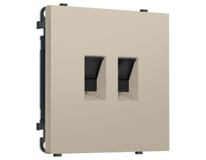 Комплект механизма компьютерной двойной розетки SIGMA Кашемир RJ-45 Ambrella Volt MS352110 (SP3521, PR189)
