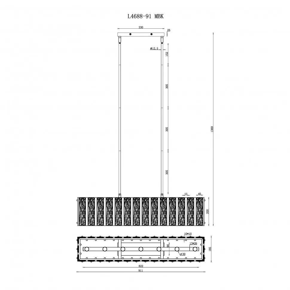 подвесной светильник ilamp panorama l4688-91 mbk
