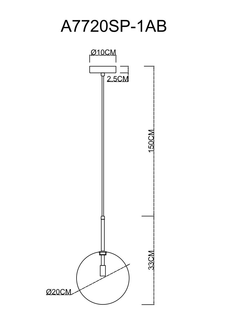 подвесной светильник arte lamp cameron a7720sp-1ab