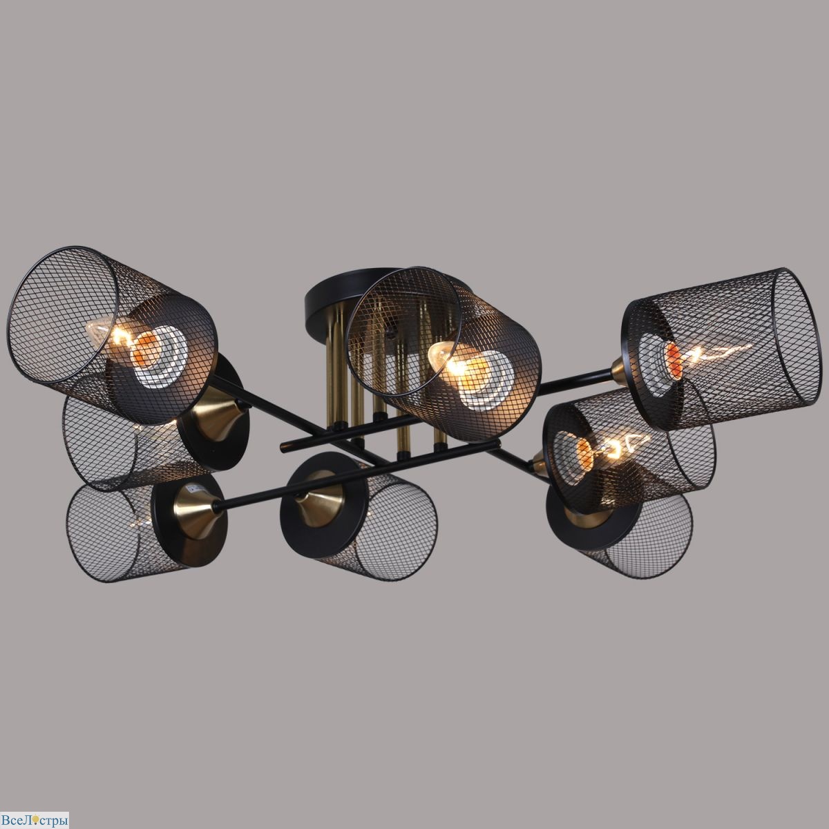потолочная люстра reluce 38460-0.3-08 bk+copper