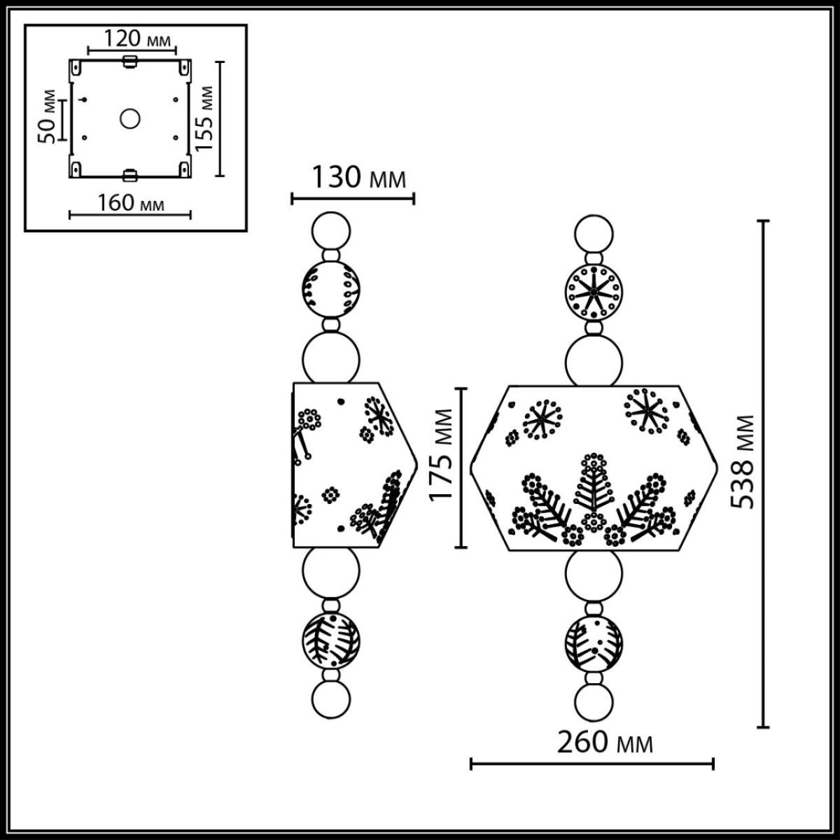 настенный светильник odeon light pendant karelia 5444/1wa