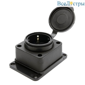 Розетка Feron Stekker с/з 32A 4000V с крышкой черный RST163144 39018