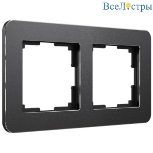 Рамка на 2 поста Werkel Platinum черный алюминий 4690389184451 W0022608