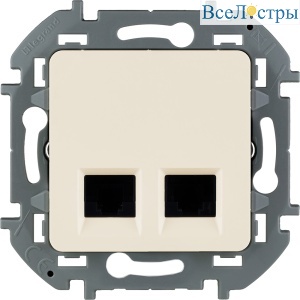 Розетка компьютерная двойная RJ45 Legrand Inspiria 673841