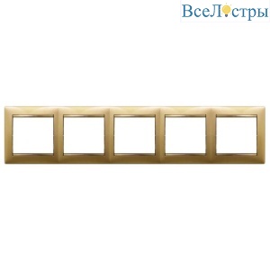 Рамка 5-постовая Legrand Valena матовое золото 770305