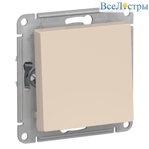 Кнопка нажимная сх.1, 10АХ, механизм Systeme Electric AtlasDesign Беж ATN000215