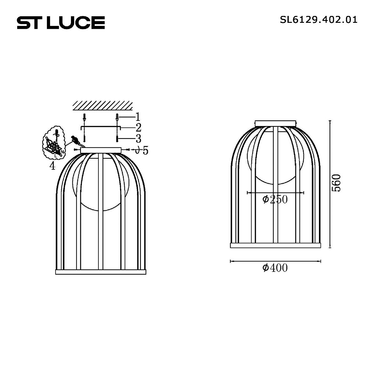 потолочный светильник st luce nordic sl6129.402.01