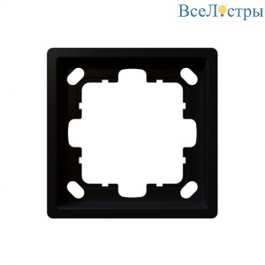 Рамка серия FD 1-постовая, цвет Черный матовый (soft touch) Jasmart FD1001PBM