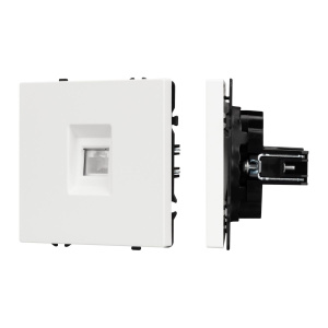 Розетка компьютерная софт-тач белый кварц Arlight SCT-MPC1-SFPL-WH (RJ-45, CAT6) 054304(1)