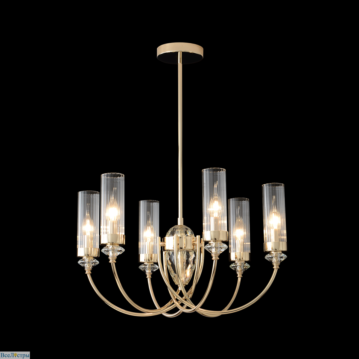 люстра на штанге crystal lux secret sp6 gold
