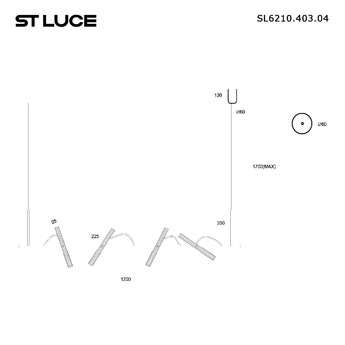 подвесной светильник st luce lilt sl6210.403.04