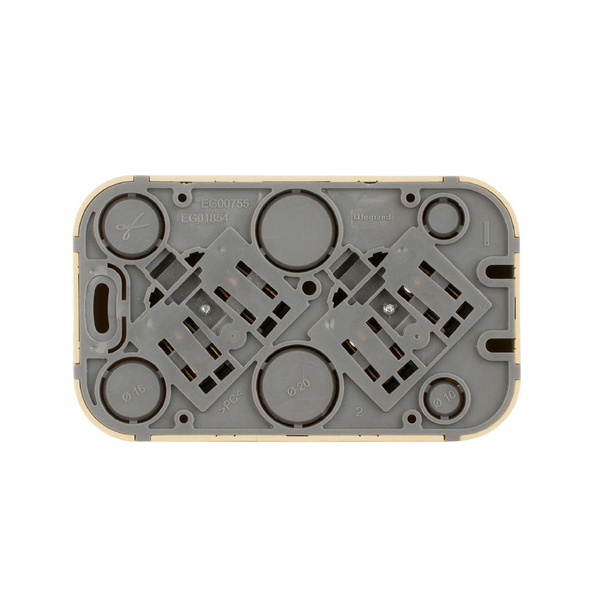 розеточный блок двойной с/з legrand quteo 782293