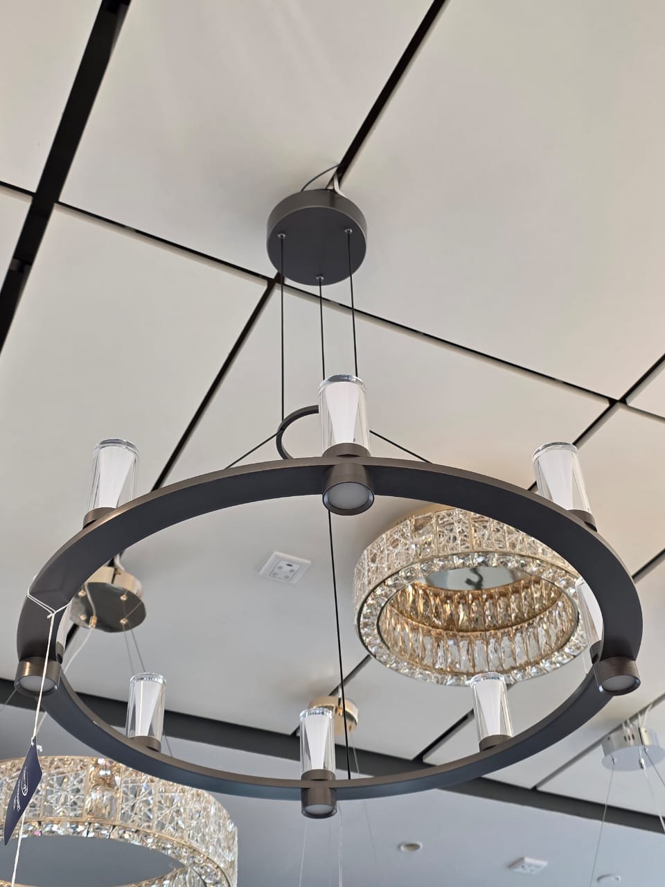 подвесная люстра odeon light hightech defance 7143/55l