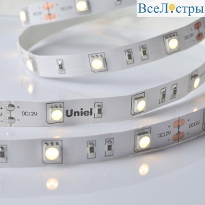 Светодиодная лента Uniel ULS-M22-5050-30LED/m-10mm-IP20-DC12V-7,2W/m-5M-3000K PROFI катушка в герметичной упаковке