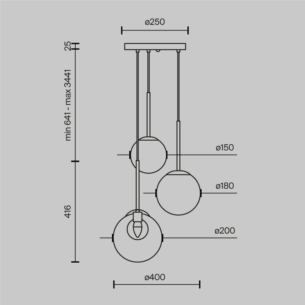 подвесной светильник maytoni basic form mod521pl-03g