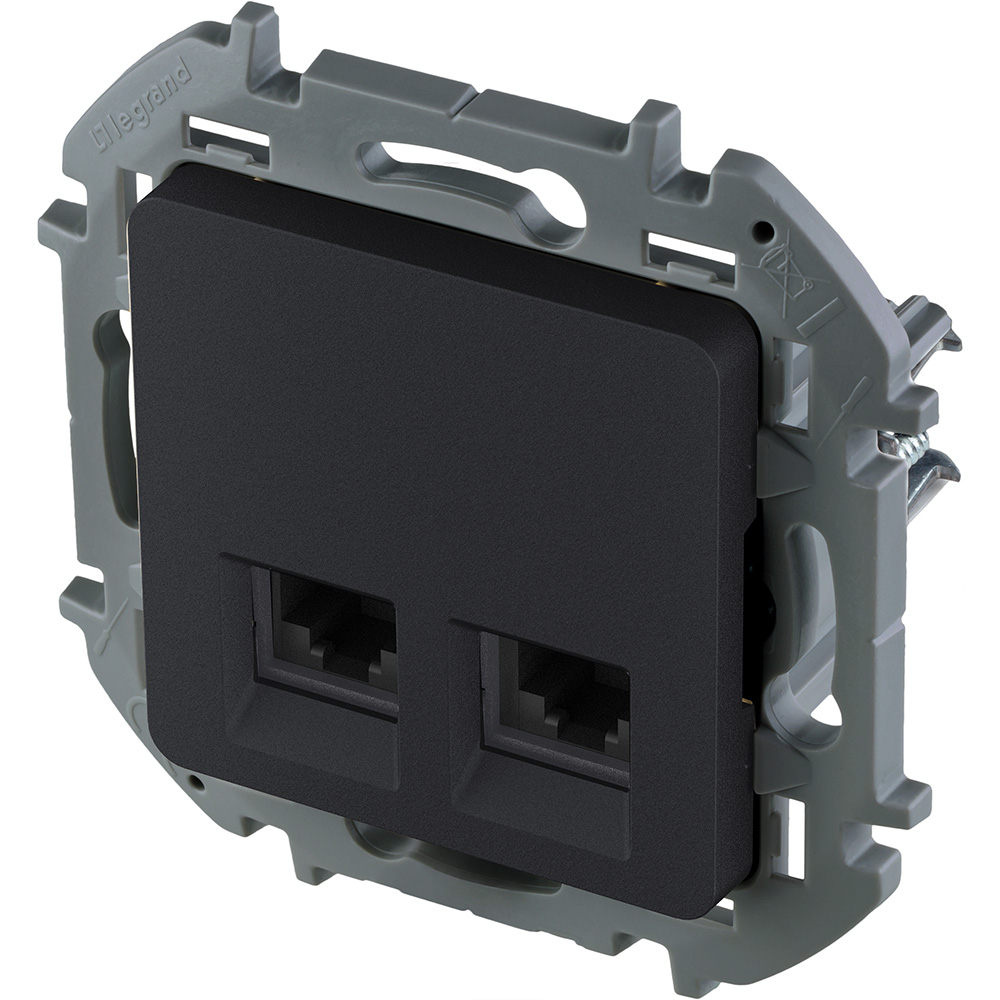розетка компьютерная двойная rj45 legrand inspiria 673843