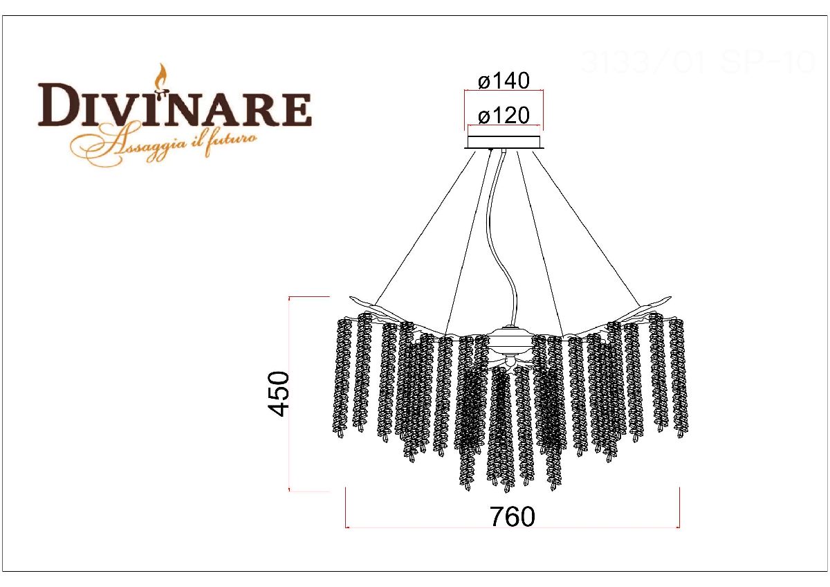 подвесная люстра divinare salice 3133/01 sp-10
