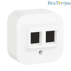 Адаптер для розетки 2хRJ45 Legrand Quteo Keystone белый 782226