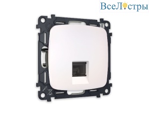 Комплект механизма телефонной розетки RJ-11(4P4C) со шторкой Ambrella Volt Omega MO212030