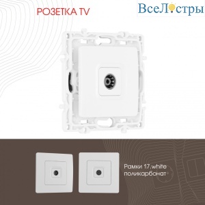Розетка TV Arte Milano 217.43-1.white