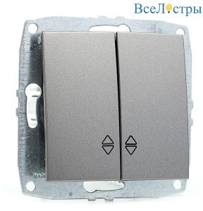 Выключатель Mono Electric Despina/ Larissa двухклавишный проходной антрацит 500-002423-111