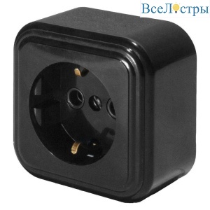 Розетка 2P+PE Stekker Брест черный PST16-21-20 39690