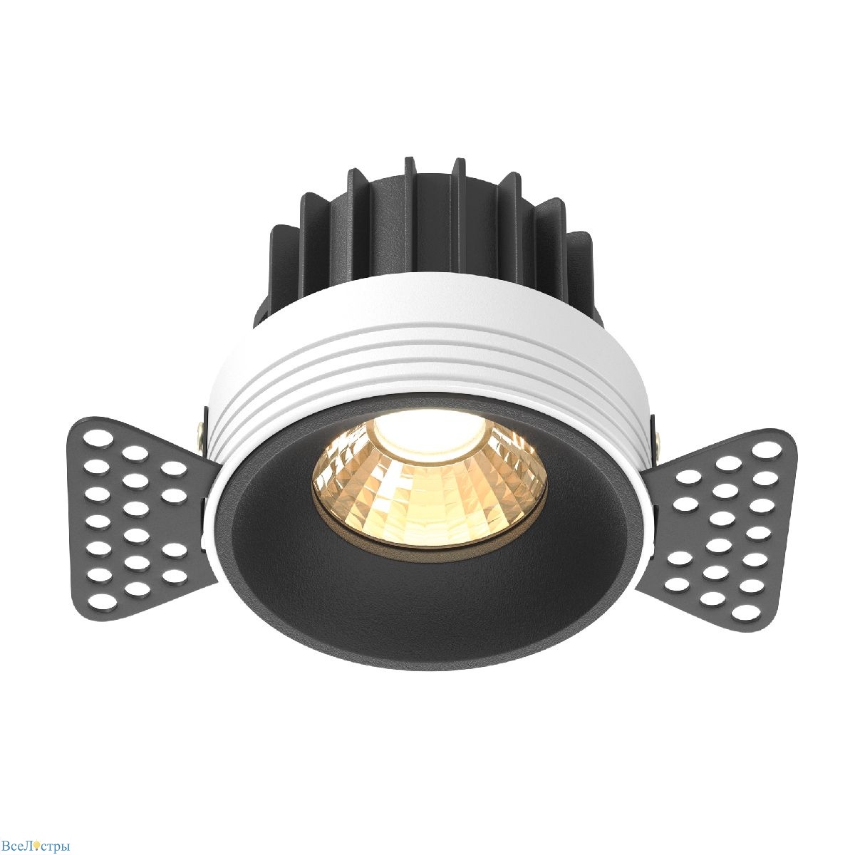 встраиваемый светильник maytoni round dl058-12w2.7k-trs-b