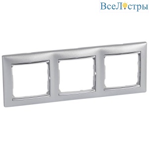 Рамка 3-постовая Legrand Valena алюминий/серебряный штрих 770353