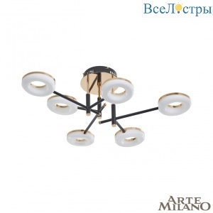 Потолочная люстра Arte Milano Ferrara 272999/6 BK/GD