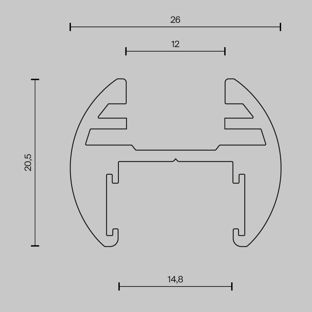шинопровод накладной/подвесной maytoni busbar trunkings basity trx172-r-111b