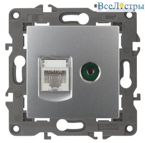 Розетка RJ45+TV Эра 14-3110-03 Б0034316