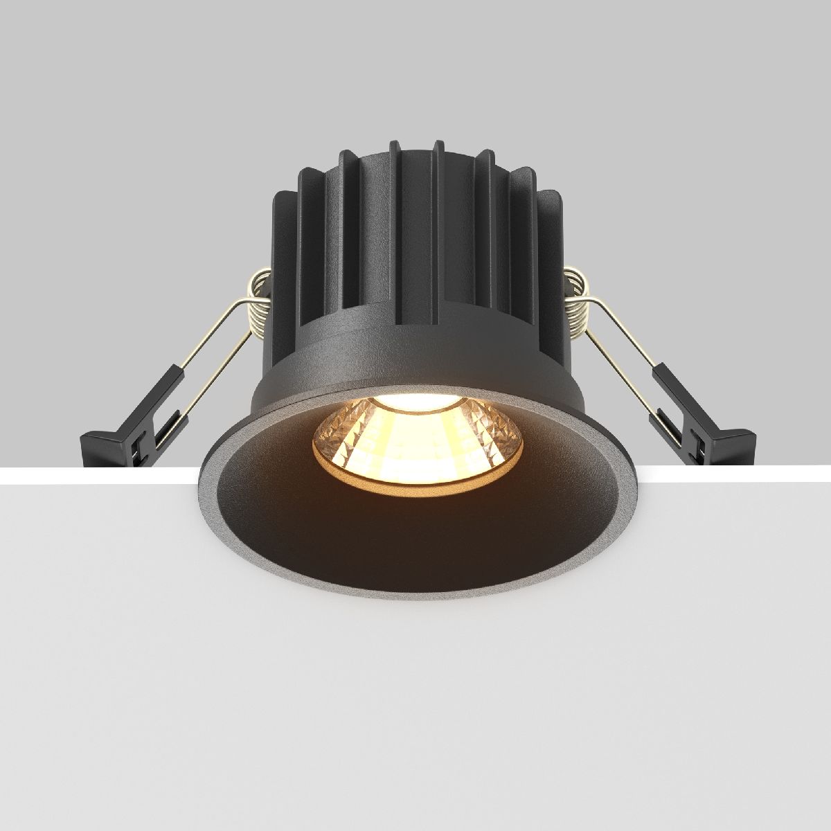 встраиваемый светильник maytoni round dl058-12w2.7k-b