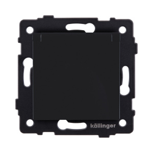 Розетка штепсельная SCHUKO 16A/250 В с крышкой, черный матовый Kollinger REA-006BM для Aspekt, Eleganz, Reflex