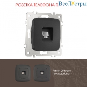 Розетка телефонная RJ11 Arte Milano 205.51-1.black