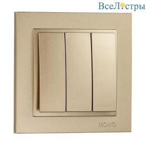 Выключатель Mono Electric Despina трехклавишный титан 102-222222-114