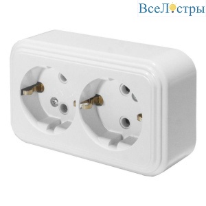 Розетка двойная 2P+PE Stekker Брест белый PST16-31-20 39695