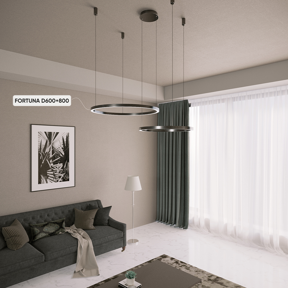 подвесная люстра crystal lux fortuna sp123w led black