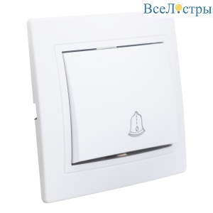 Выключатель кнопка звонковая скрытой установки 6А IP20, белая (керамика) "Дельта" General 477212