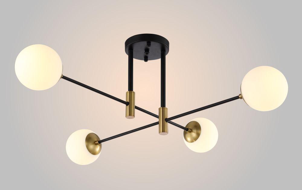 потолочная люстра crystal lux fidel pl4 black