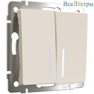 Выключатель двухклавишный проходной с подсветкой Werkel 4690389191862 W1122162 a062421