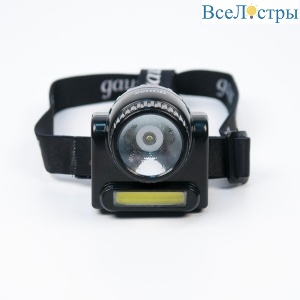 Налобный светодиодный фонарь Gauss аккумуляторный 75х70 180 лм GF309