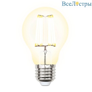 Лампа светодиодная филаментная (UL-00002625) Uniel E27 10W 3000K прозрачная LED-A60-10W/WW/E27/CL PLS02WH
