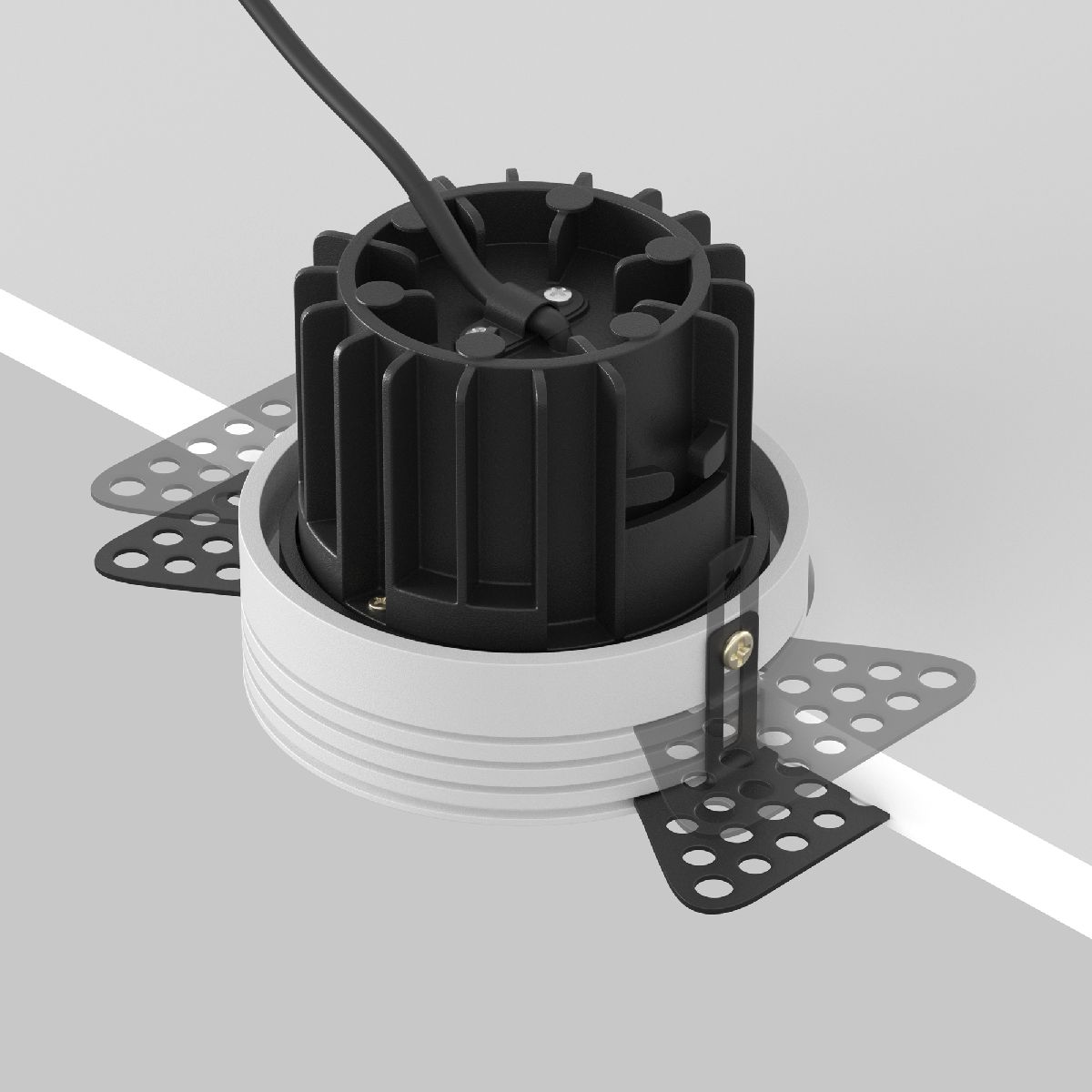 встраиваемый светильник maytoni round dl058-12w2.7k-trs-b