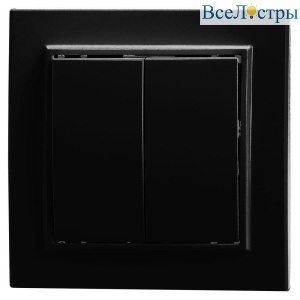 Выключатель двухклавишный Stekker Эрна черный PSW10-9004-03 39473