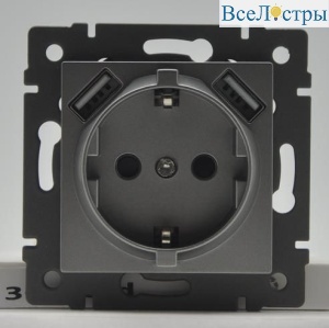 Механизм розетки с USB зарядкой Arlight SCT-MUAA-PL-GD-V (250V, 16A) 049821
