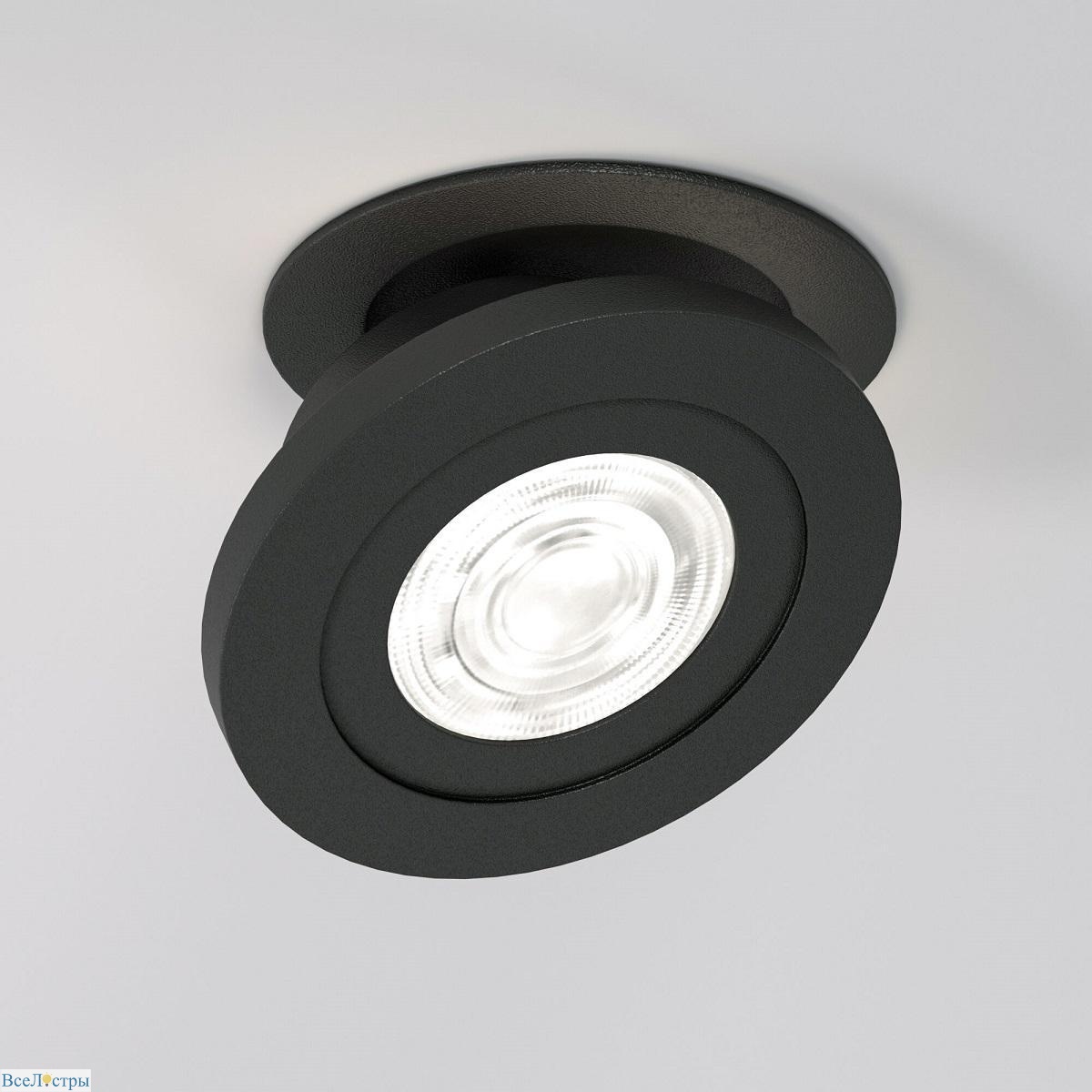 встраиваемый светодиодный светильник elektrostandard surf 25084/led 6w 4000k черный a063675