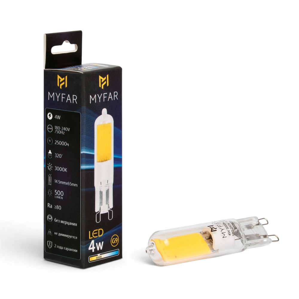 лампа светодиодная myfar базис g9 mb1101g9-4w3k