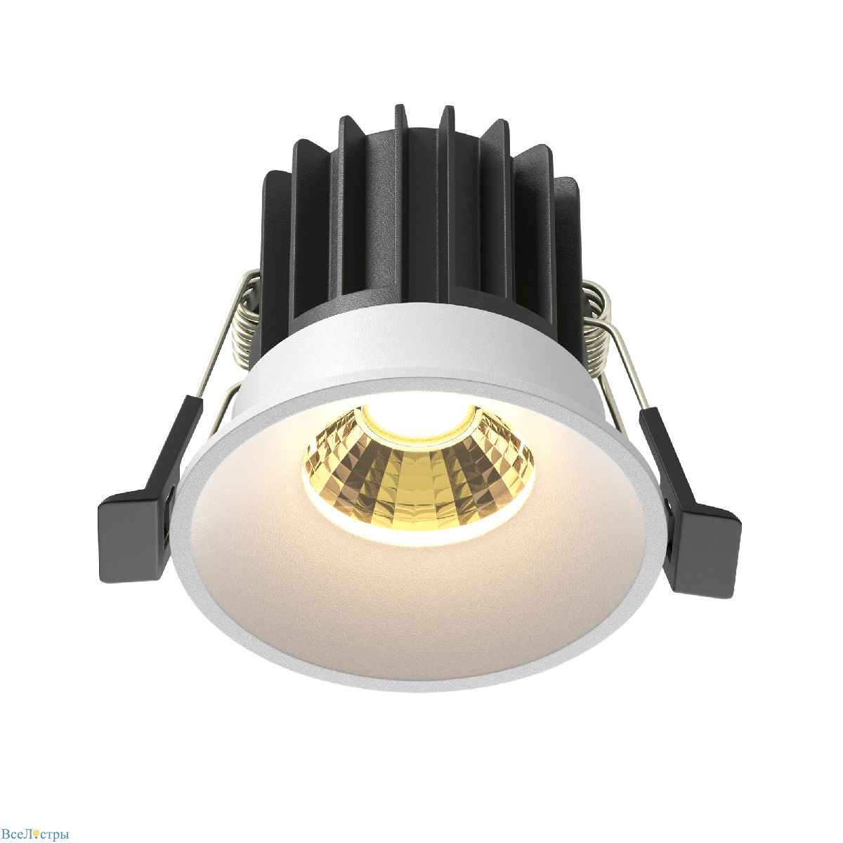 встраиваемый светильник maytoni round dl058-7w2.7k-w