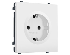 Комплект механизма электрической розетки SIGMA Белый мягкое касание 50Hz 2P+E с/з с/ш 16A-250V QUANT PRO Ambrella Volt MS827010 (SP8270, PR141)